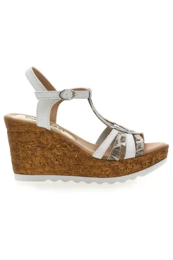 Sandali Bianchi e Fantasia Animalier con Zeppa PITTARELLO LOOK MK31241