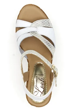 Sandali Bianchi e Oro con Zeppa Alta PITTARELLO LOOK MK24731