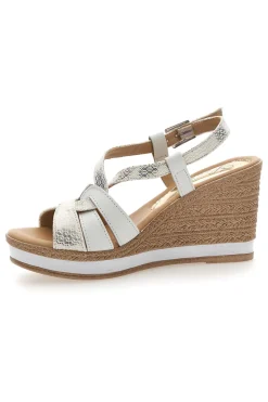 Sandali Bianchi e Platino con Zeppa 9cm PITTARELLO LOOK MK3226228