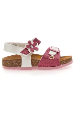 Sandali bianchi e rosa con brillantini Pittarello Bio 257A084SR