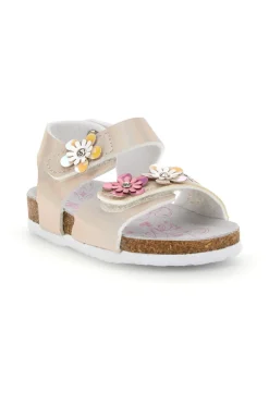 Sandali bianchi iridescenti con fiori Pitt kids 14330