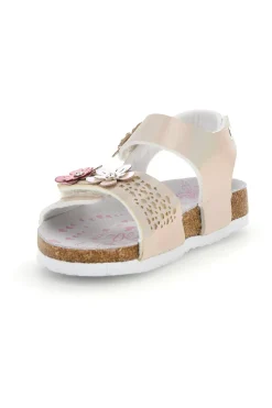 Sandali bianchi iridescenti con fiori Pitt kids 14330