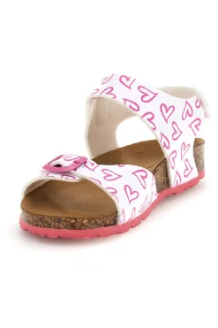 Sandali bianco con stampa cuori doppia regolazione Pitt kids 45289glo
