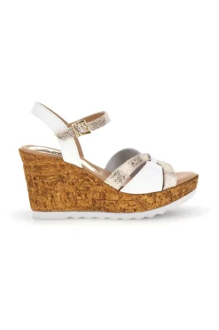 Sandali bianco Made in Italy con tomaia in pelle Pittarello look MK24731