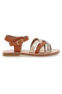 Sandali Bimba Marroni e Oro Pitt Kids 2205004