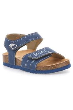 Sandali blu con chiusura a strappo e scritta SPORT Pitt Kids 14513