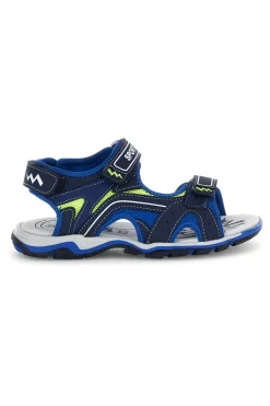 Sandali blu con dettagli a contrasto e chiusura a strappo Pitt kids 15115