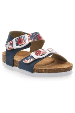 Sandali blu con fantasia e strappo PITT KIDS 14514