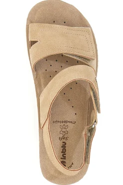 Sandali Blu con Fascia a Velcro e Sottopiede in Pelle INBLU 61 FC