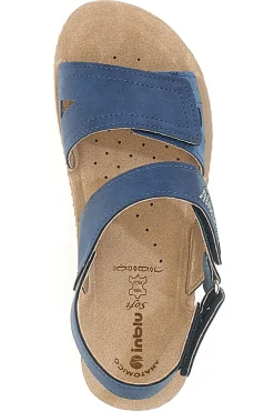 Sandali Blu con Fascia a Velcro e Sottopiede in Pelle INBLU 61 FC