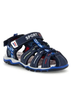 Sandali blu con punta chiusa e chiusura a strappo Pitt kids 15113