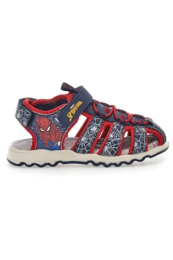 Sandali Blu con Strappo in Velcro Spiderman R1310531