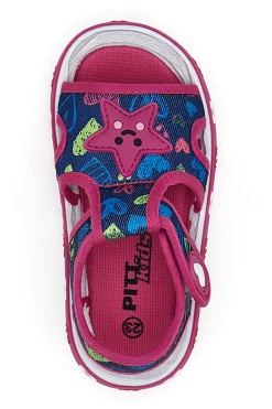 Sandali Blu e Fucsia in Tessuto Pitt Kids 2870