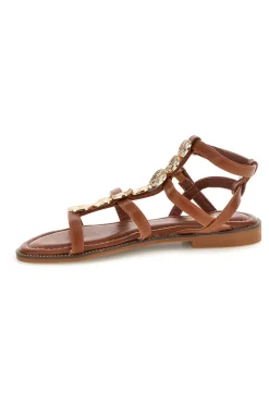 Sandali camel con applicazioni gioiello Cafè cost RH25