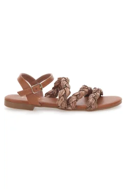 Sandali Cognac con Trecce The First Chic 003