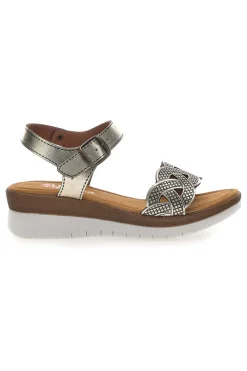 Sandali color platino con plantare comfort Linea Comoda 8068C