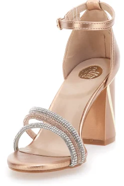 Sandali con tacco dorati e strass LE HAVRE PARIS 233