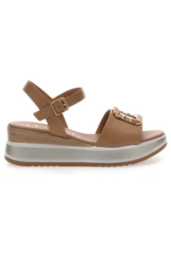 Sandali con zeppa camel Pittarello Class 19236