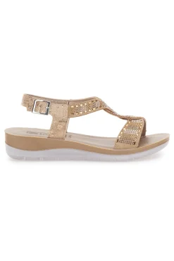 Sandali dorati con strass comfort INBLU 43BV