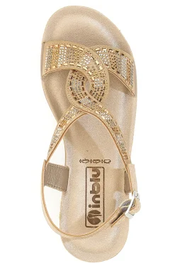 Sandali dorati con strass comfort INBLU 43BV