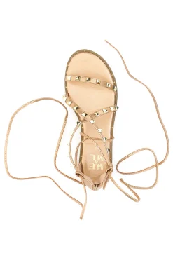 Sandali Flat alla Schiava Oro Rosa Con Inserti Metallici Me & Me 1531
