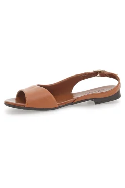 Sandali Flat Brandy In Vera Pelle Pittarello Look 225110