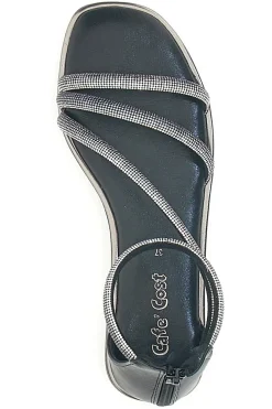 Sandali Flat Neri Con Strass Cafe' Cost 271