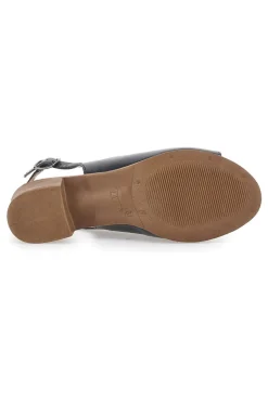 Sandali Flat Neri In Vera Pelle Con Tacco 4 Cm Pittarello Look 243065