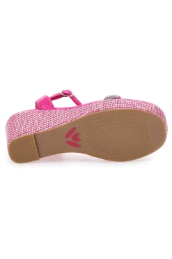 Sandali Fuxia Con Cinturino e Zeppa 10 cm Bettyflowers 1402