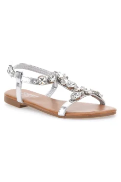 Sandali gioiello argento con maxi strass The First Chic PREA483