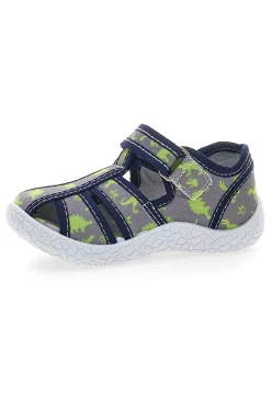 Sandali grigi con dinosauri gialli punta chiusa PITT KIDS PK2492E