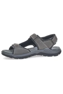 Sandali Grigi In Vera Pelle con Strappo in Velcro Fly Dynamic FD11
