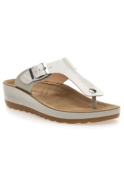 Sandali infradito bianchi con plantare comfort Fly Flot 42H593C