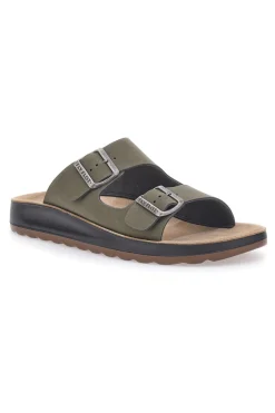 Sandali kaki con doppia fibbia Fly Flot 781714C