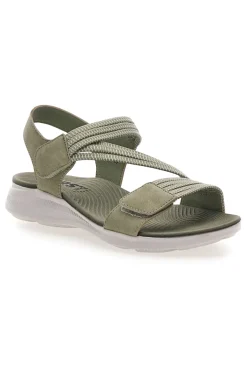Sandali Khaki con Doppia Fascia e Elastico Effetto Corda FIRST ACTIVE 2