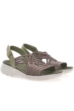 Sandali Khaki Con Tomaia Elastica Effetto Corda Intrecciata FIRST ACTIVE 1