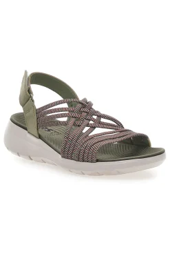 Sandali Khaki Con Tomaia Elastica Effetto Corda Intrecciata FIRST ACTIVE 1