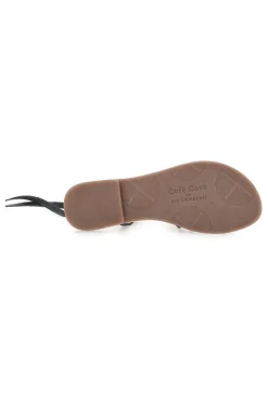Sandali Lace-Up Neri Con Suola Flat Cafe' Cost 95121