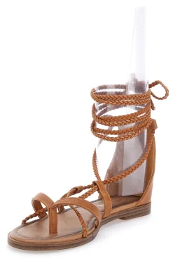 Sandali Lace-Up Sabbia Con Suola Flat Cafe' Cost 2502