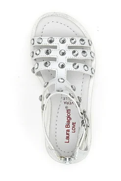 Sandali Laura Biagiotti 14868 Bianche con Strass