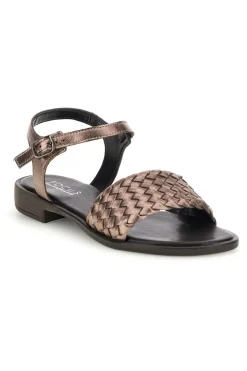 Sandali marrone con fascia intrecciata pelle Pittarello focus 222230