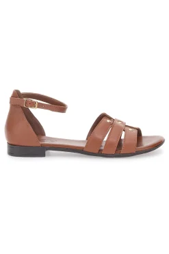Sandali Marroni Bassi in Vera Pelle Pittarello Look 225485