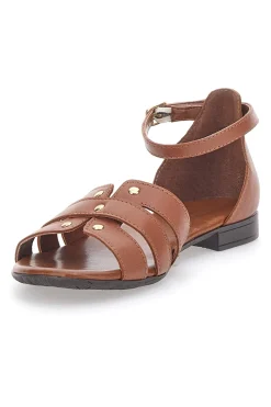 Sandali Marroni Bassi in Vera Pelle Pittarello Look 225485