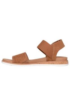 Sandali marroni con cinturino in velcro e fascia traforata Skechers Desert kiss low