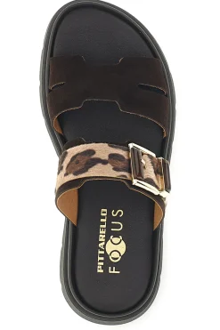 Sandali marroni con dettaglio animalier Pittarello focus MK3853361