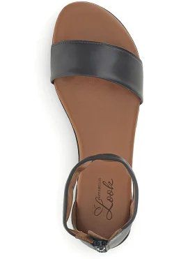 Sandali marroni con fascia e zip sul retro Pittarello look 225495