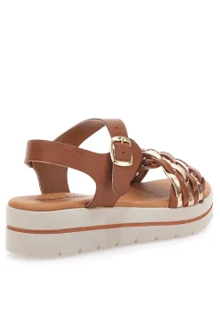 Sandali Marroni con Platform e Tomaia Intrecciata PRIMA RIGA 4