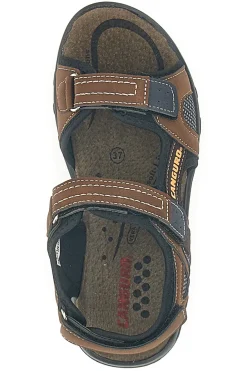 Sandali Marroni Con Strappi in Velcro Canguro 1015