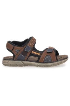 Sandali Marroni Con Strappi in Velcro Canguro 1015