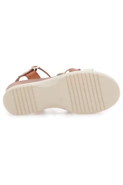 Sandali marroni con zeppa bassa e fasce incrociate PITTARELLO SUN FW10172
